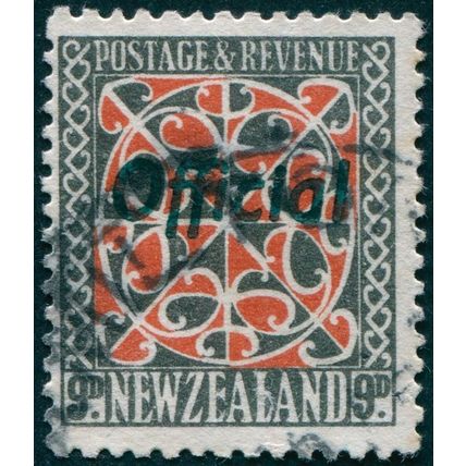 New Zealand 1938 9d red & grey-black Perf 13½x14 Official SGO129 used