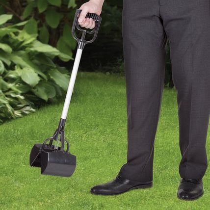 Pet Pooper Scooper - Plastic and Aluminum Cat and Dog Poop Grabber with Long Han