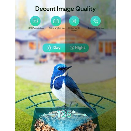 Osoeri Bird Feeder with Camera - AI Detective Auto Films Bird Action, Live Wildl