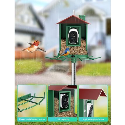 Osoeri Bird Feeder with Camera - AI Detective Auto Films Bird Action, Live Wildl