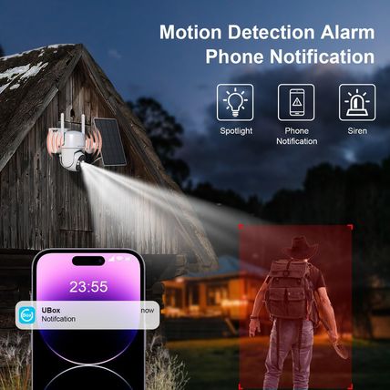 4G LTE Cellular Security Camera No Internet Needed, Solar No Wifi Security Camer