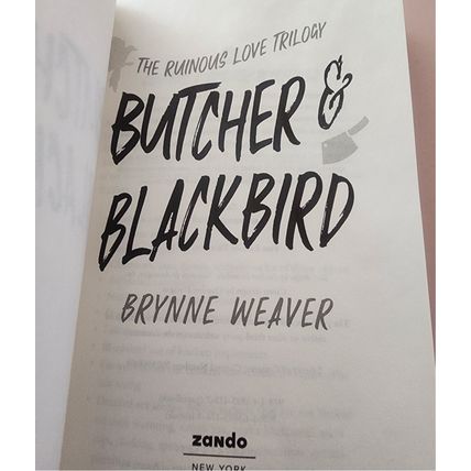 Butcher & Blackbird-Brynne Weaver-Trade paperback book-The Ruinous Love Trilogy