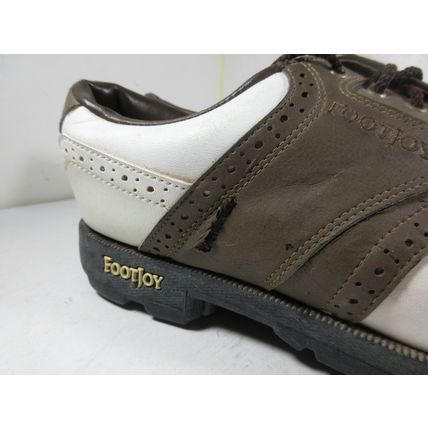 Footjoy Men's Golf Shoes Brown White Size 9.5 M Soft Spikes - 45542