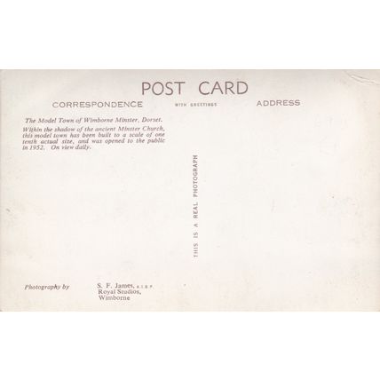 EC867 WIMBORNE MINSTER - MODEL TOWN. PRINTED POSTCARD
