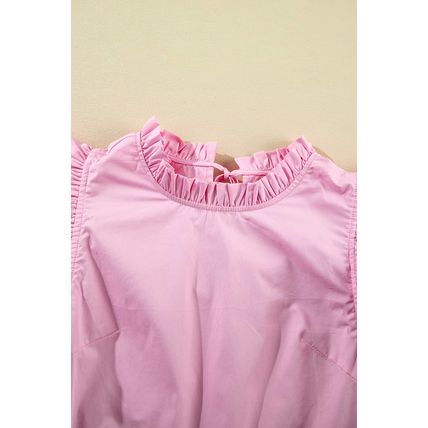 Bonbon Ricrac Ruffled Sleeve Frilled Collar Blouse