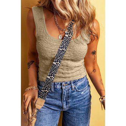 Apricot Textured U Neck Slim Fit Sweater Vest