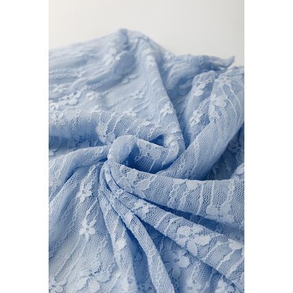 Ashleigh Blue Sheer Floral Lace Long Sleeve Slim Fit Top