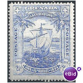 Grenada 1898 SG56a 2 1/2d Ultramarine - Blued Paper Mounted Mint.