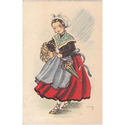 Artist Drawn One Of The National Costumes Of Spain Postcard (ETH12178)