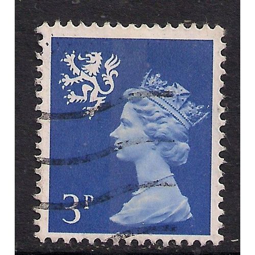 Great Britain QEII 1974 Scotland 3p Ultramarine 1CB Used SG S16 Sc SMH2 stamp