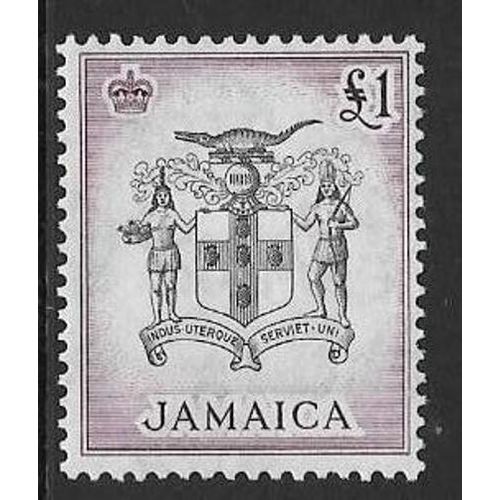 Jamaica 1956 £1 Black & Purple Arms Unmounted Mint NHM SG 174 Sc 174 stamp