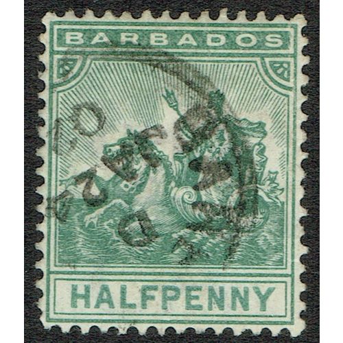 Barbados 1892 ½d Dull Green Wmk Crown CA SG106 FU