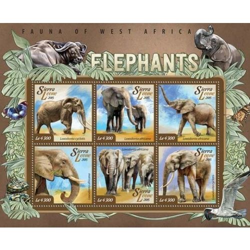 SIERRA LEONE 2015 SHEET MNH ELEPHANTS ELEFANTES ELEFANTI ELEFANTEN WILDLIFE 1