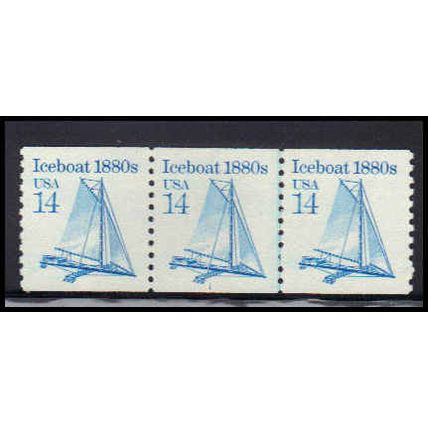 2134 14c Iceboat Very Fine MNH Dry Gum PNC 1/3 PA2673