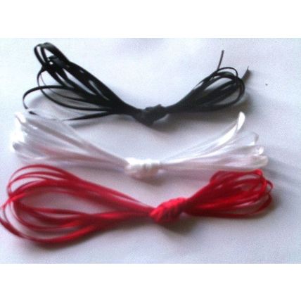 3m bundle of 3mm ribbon, in black, white & red, new, unused, crafts, hobbies