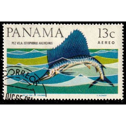 Panama 1965 Marine Life Fish 13c Used Stamp Sailfish