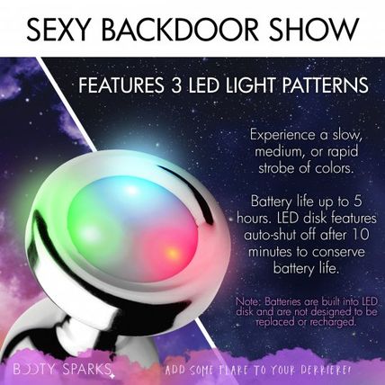 Light Up Anal Plug Medium Metal Rave Show Booty Sparks Ass Butt Play LED Aluminu