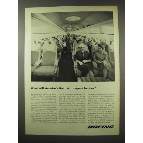 1956 Boeing 707 Jet Stratoliner Ad - First Transport