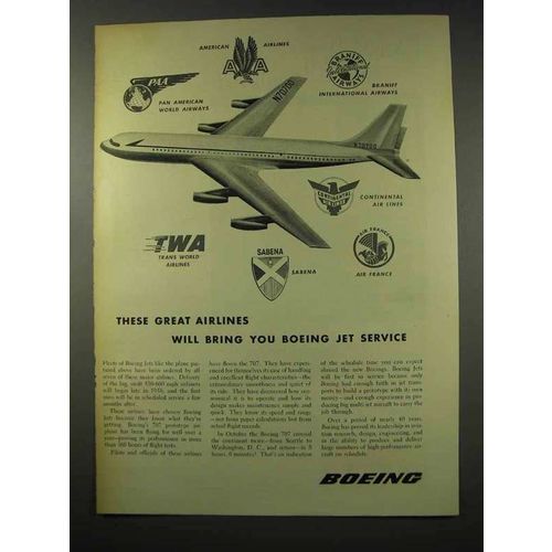 1956 Boeing 707 Jet Ad - These Great Airlines