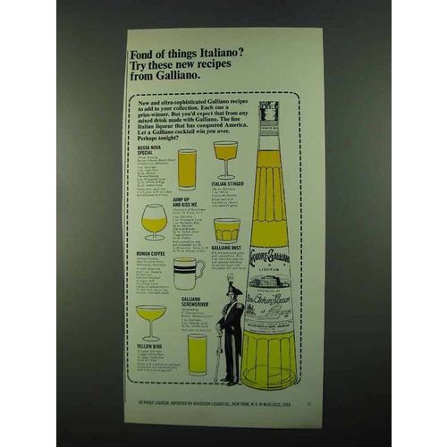 1969 Galliano Liqueur Ad - Fond of Italiano?