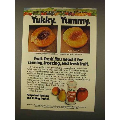 1976 Fruit-Fresh Produce Protector Ad - Yukky Yummy