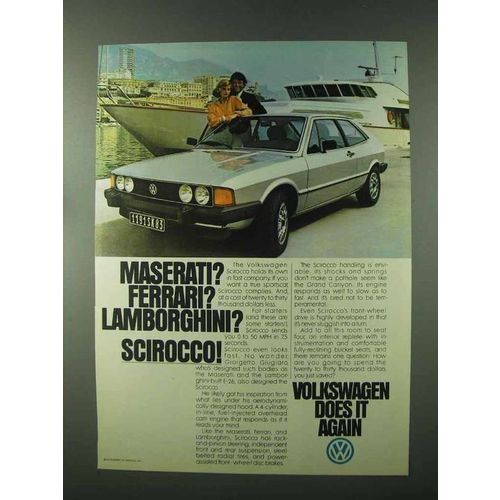 1979 Volkswagen Scirocco Ad - Maserati? Ferrari?