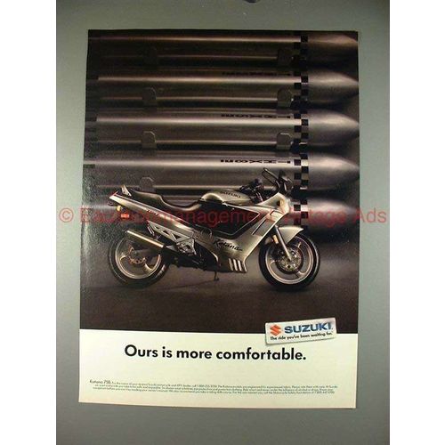 1990 Suzuki Katana 750 Motorcycle Ad, More Comfortable!