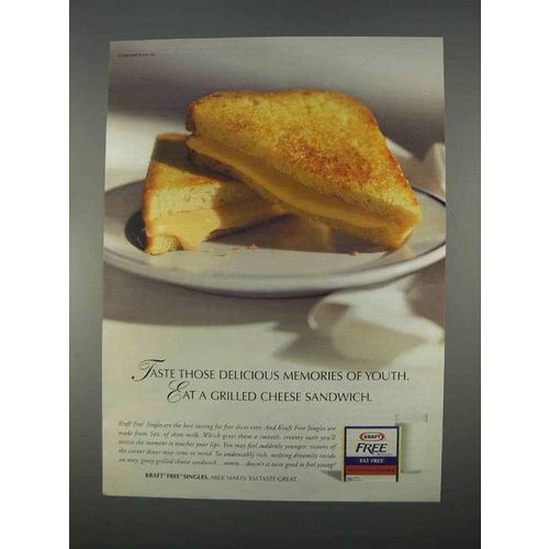 1996 Kraft Free Singles Ad - Grilled Cheese Sandwich