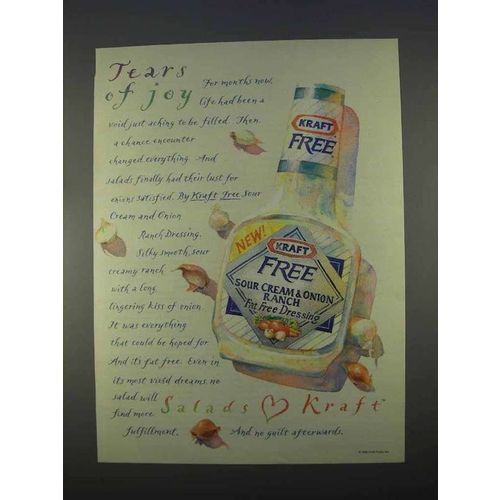 1996 Kraft Free Sour Cream & Onion Ranch Dressing Ad