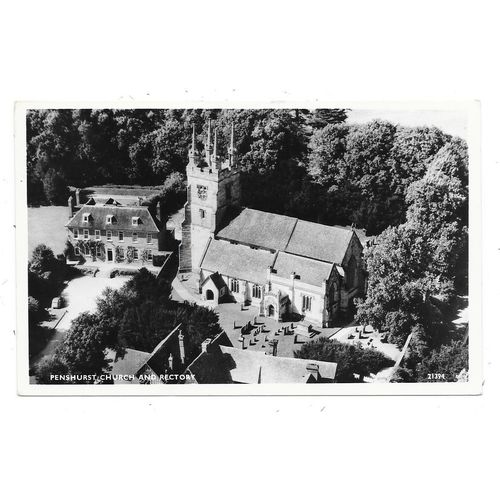 SUPER AERIAL VIEW REAL PHOTO POSTCARD PENSHURST CHURCH & PRIORY KENT (2366)