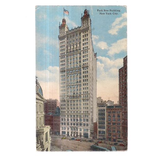 PARK ROW BUILDING, NEW YORK CITY, USA unused vintage postcard =