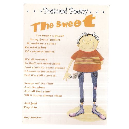 POSTCARD POETRY unused vintage postcard AT YOUR LIBRARY Tony Bradman #