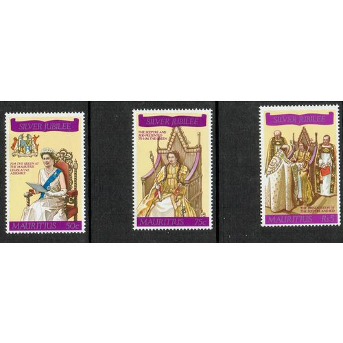 Mauritius 1977 Silver Jubilee set 3v SG536-538 MM