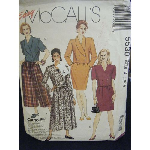 McCall's 5530 Misses 2-Piece Dress, Skirt & Split Skirt Pattern - Size 8/10/12