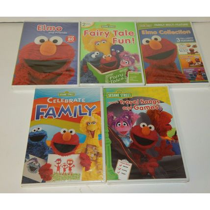 Lot of 5 Sesame Street Elmo DVDs Elmo Monster Songs Stories and More NEW