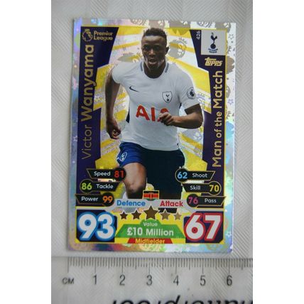 2017/18 Match Attax 426 Man of Match, Victor Wanyama, Tottenham Hotspur