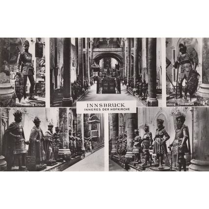 Innsbruck King Konig Arthur Medieval Knight Statue Postcard
