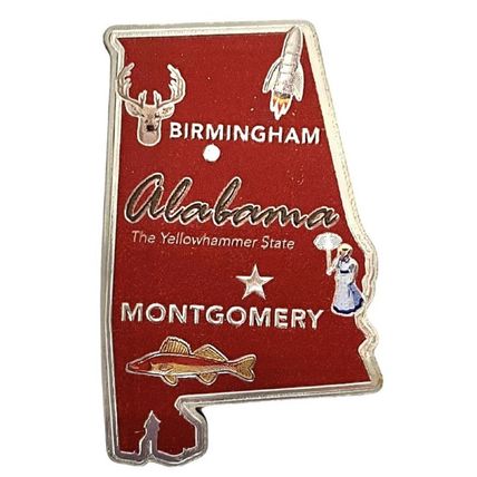 Alabama The Yellowhammer State Foil Fridge Magnet
