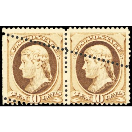 209, Mint NH 10¢ Double Perforations Error - Very Scarce! CV $950 - Stuart Katz