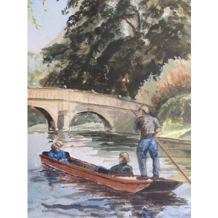 Original Watercolour Painting By Fred Williams “Cambridge The Backs”