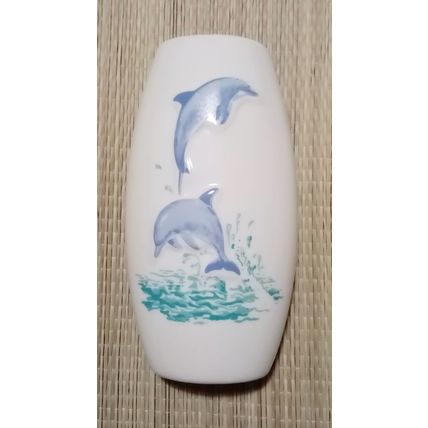 Dolphins Humidifier Wall Vase Ceramic Vintage 14.5cm High