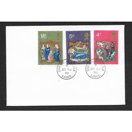 GREAT BRITAIN 1970 25th NOV CHRISTMAS SG 838 / 840 3V PLAIN FIRST DAY COVER#3