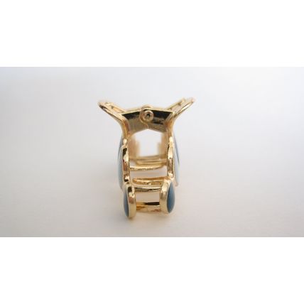Small gold metal and blue marble hair claw clip