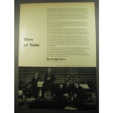 1956 The New York Times Ad - Men of Note