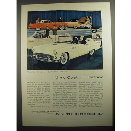 1956 Ford Thunderbird Ad - Mink Coat for Father