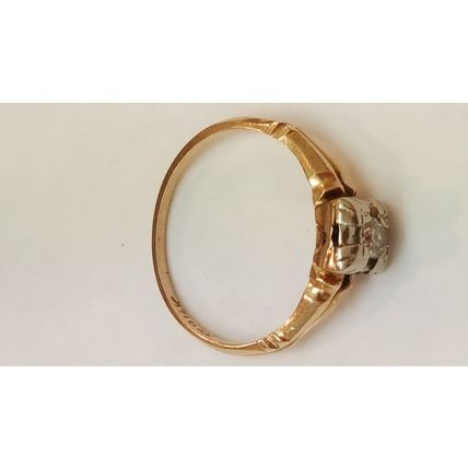 Antique Art Deco " K&P" .15ct Diamond 14kt Yellow Gold Filigree Ring