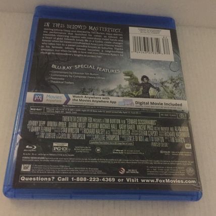 Edward Scissorhands Movie Blu-Ray (no Digital Code)
