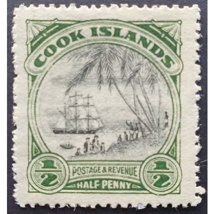 Cook Islands: 1933-36 1/2d black & deep green SG106 Mint Hinged