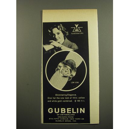 1959 Gubelin LGW 5783 Watch Advertisement - Shimmering Elegance