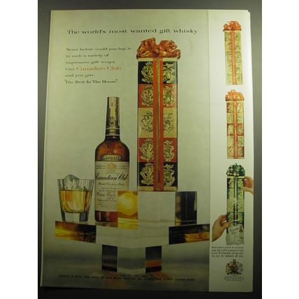 1958 Canadian Club Whisky Ad - The world's most wanted gift whisky